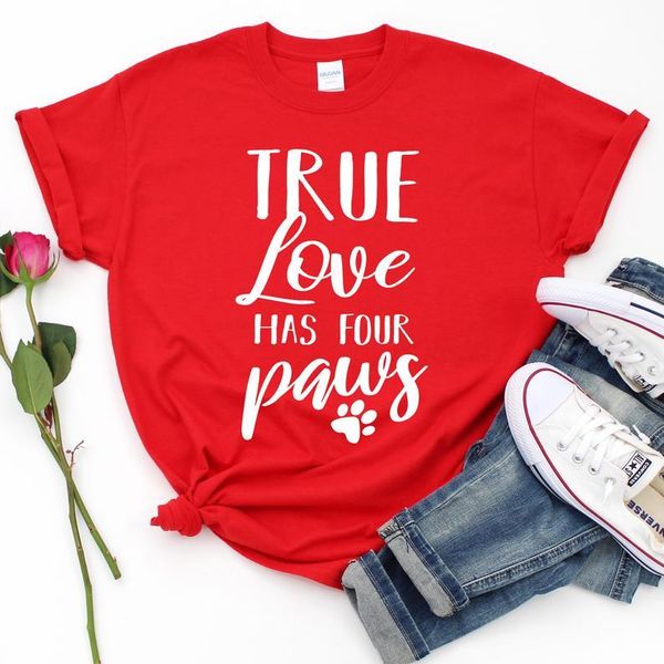 women's t-shirt true love has four paws dog cat mom mama shirt funny short sleeve shirts korean cotton women tshirt plus size o neck mo, White
women's t-shirt true love has four paws dog cat mom mama shirt funny short sleeve shirts korean cotton women tshirt plus size o neck mo, White