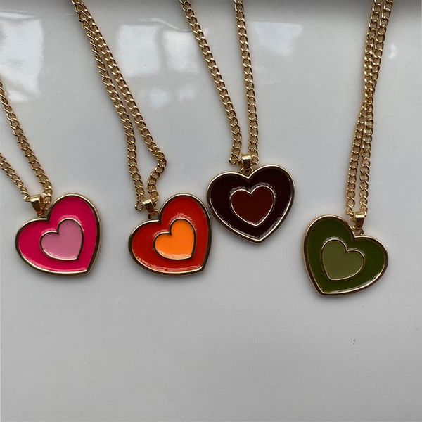 pendant necklaces punk vintage colorful love heart necklace for women girl metal chain gold color fashion jewelry friendship gift, Silver
pendant necklaces punk vintage colorful love heart necklace for women girl metal chain gold color fashion jewelry friendship gift, Silver