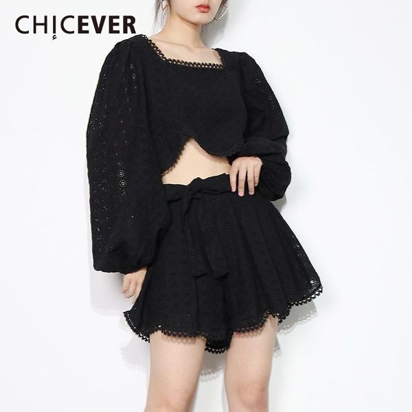 women's tracksuits chicever embroidery cut out short suit for women square collar long sleeve blouse casual shorts plain two piece sets, Gray
women's tracksuits chicever embroidery cut out short suit for women square collar long sleeve blouse casual shorts plain two piece sets, Gray