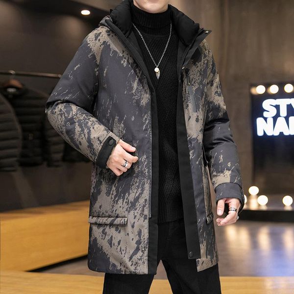 men's down & parkas handsome hooded mens warm padded coat mid-length jacket korean style stand-up collar winter trendy, Black
men's down & parkas handsome hooded mens warm padded coat mid-length jacket korean style stand-up collar winter trendy, Black