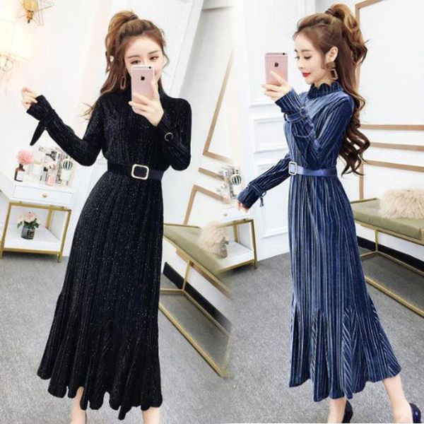 casual dresses autumn winter long-sleeved retro women irregular collar lgold velvet vestidos ladies base pleated fish tail dress f116, Black;gray
casual dresses autumn winter long-sleeved retro women irregular collar lgold velvet vestidos ladies base pleated fish tail dress f116, Black;gray