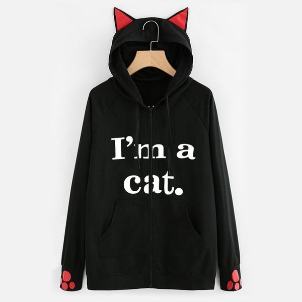 women's hoodies & sweatshirts autumn winter women jacket long sleeve letters printing hooded sweatshirt with cat ear hat lady girls cas, Black
women's hoodies & sweatshirts autumn winter women jacket long sleeve letters printing hooded sweatshirt with cat ear hat lady girls cas, Black