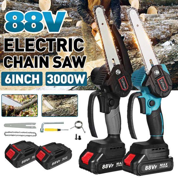 6 inch 88v 3000w mini electric chain saw pruning chainsaw with 2 battery woodworking pruning one-handed garden tool wood cutter
6 inch 88v 3000w mini electric chain saw pruning chainsaw with 2 battery woodworking pruning one-handed garden tool wood cutter