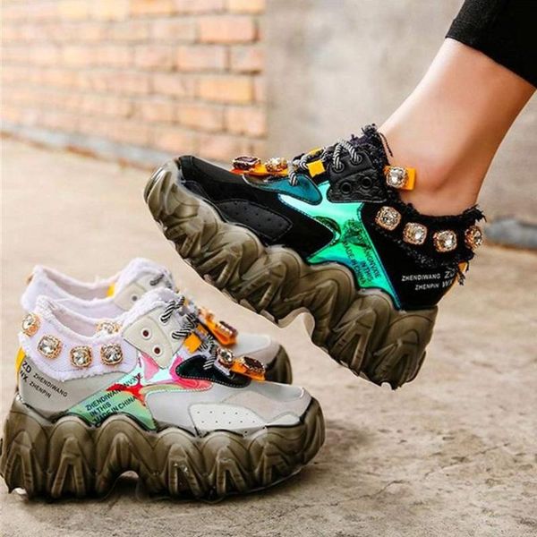 dress shoes punk goth women cow leather platform wedge fashion sneakers rhinestone lace up trianer boots creepers party casual comfort, Black
dress shoes punk goth women cow leather platform wedge fashion sneakers rhinestone lace up trianer boots creepers party casual comfort, Black