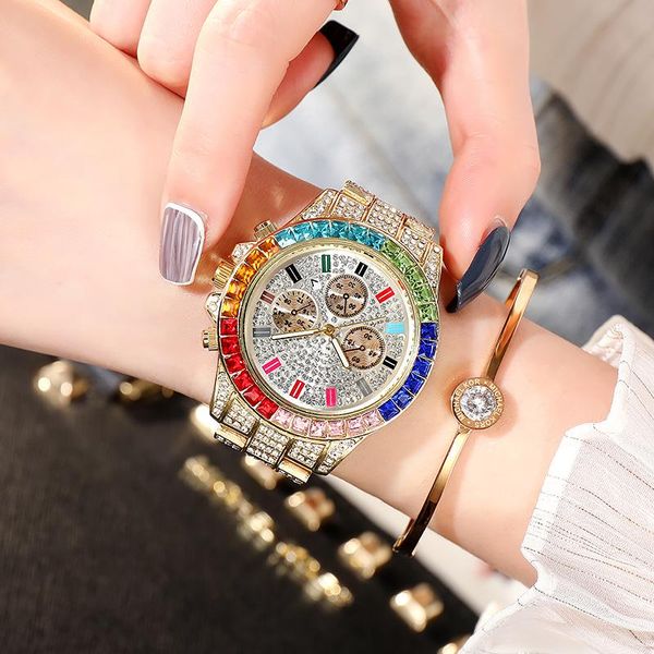 wristwatches watch for women men full iced out gold rhinestone wristwatch couple watches hip hop rapper relogio, Slivery;brown
wristwatches watch for women men full iced out gold rhinestone wristwatch couple watches hip hop rapper relogio, Slivery;brown