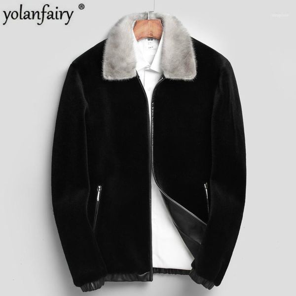 men's leather & faux real fur coat natural wool winter jacket men clothes mens collar warm outwear veste homme l17721 yy3331, Black
men's leather & faux real fur coat natural wool winter jacket men clothes mens collar warm outwear veste homme l17721 yy3331, Black