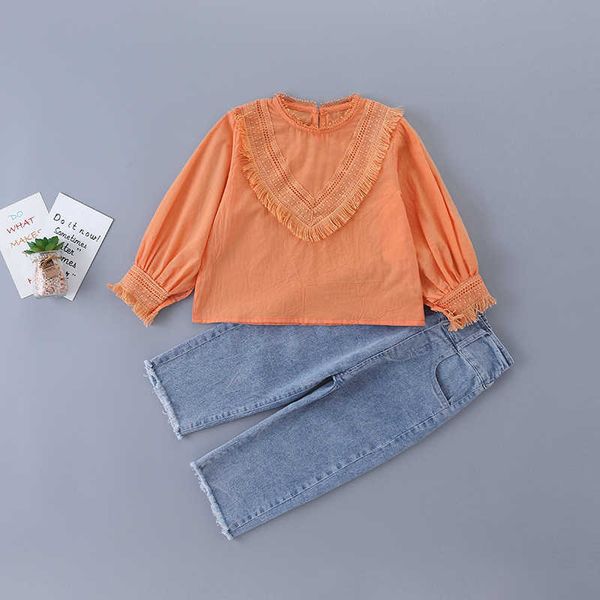 3-7 years spring girl clothing set fashion casual dot shirt + jeans kid children girls 210615, White
3-7 years spring girl clothing set fashion casual dot shirt + jeans kid children girls 210615, White