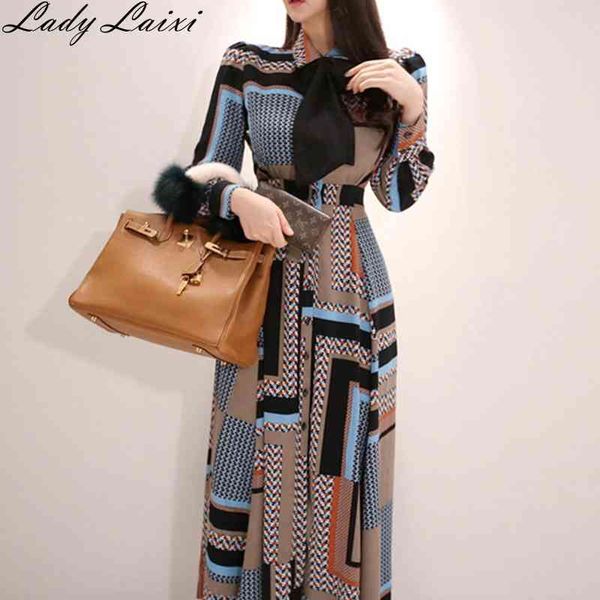 autumn maxi shirt dress multicolor geometric print korean bow single-breasted long sleeve fashion lady women 210529, Black;gray
autumn maxi shirt dress multicolor geometric print korean bow single-breasted long sleeve fashion lady women 210529, Black;gray