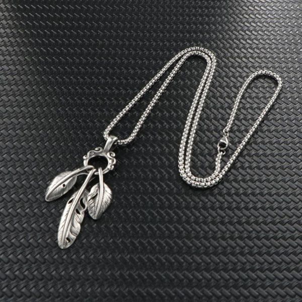 pendant necklaces men's necklace feather shape american natural style stainless steel chain civilization creed jewelry, Silver
pendant necklaces men's necklace feather shape american natural style stainless steel chain civilization creed jewelry, Silver