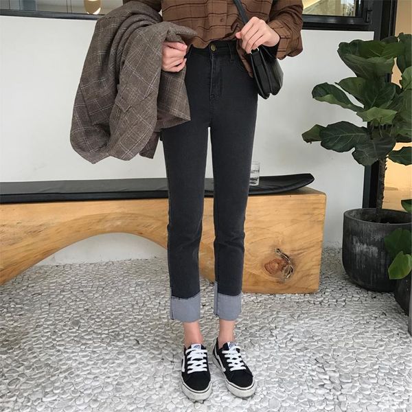women's jeans mihoshop ulzzang korea korean women fashion clothing round high waist denim cowboy basic straight leg pants chic, Blue
women's jeans mihoshop ulzzang korea korean women fashion clothing round high waist denim cowboy basic straight leg pants chic, Blue
