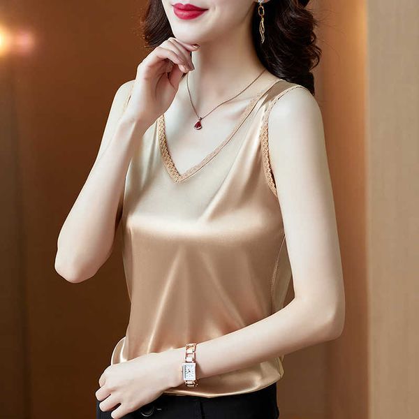 summer korean satin tank women black sleeveless office lady lace cami plus size xxxl/5xl for 210531, White
summer korean satin tank women black sleeveless office lady lace cami plus size xxxl/5xl for 210531, White