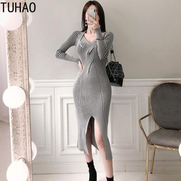casual dresses tuhao autumn winter women elegant striped tight slit knitted office dress bottoming knit stripe sweater wm27, Black;gray
casual dresses tuhao autumn winter women elegant striped tight slit knitted office dress bottoming knit stripe sweater wm27, Black;gray