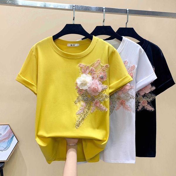 oversized cotton floral embroidery summer short sleeve t shirt women korean style t-shirt women clothes tee shirt femme 210604, White
oversized cotton floral embroidery summer short sleeve t shirt women korean style t-shirt women clothes tee shirt femme 210604, White