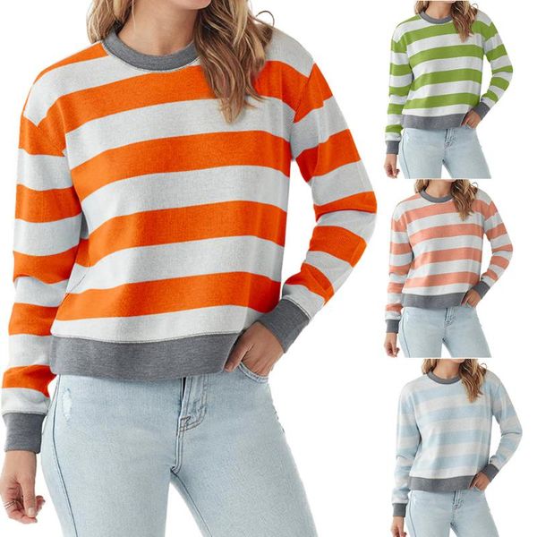 women's t-shirt 2021 fashion street trend ladies t-shirts long sleeve striped stitching loose casual slim sports, White
women's t-shirt 2021 fashion street trend ladies t-shirts long sleeve striped stitching loose casual slim sports, White