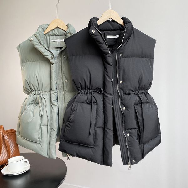 lace-up mid-length green vest coat waistcoat ladies autumn/winter 2021 new korean parka vest, Black;white
lace-up mid-length green vest coat waistcoat ladies autumn/winter 2021 new korean parka vest, Black;white