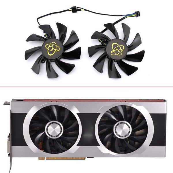 2pcs 85mm for xfx fx-797a/g hd7950 hd7970 vapor-x ghz edition video card cooling fan fd9015u12s 4pin
2pcs 85mm for xfx fx-797a/g hd7950 hd7970 vapor-x ghz edition video card cooling fan fd9015u12s 4pin