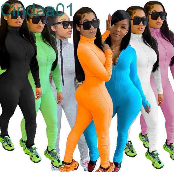 women jumpsuits deisgner slim solid color bodycon romper long sleeve bodysuit zipper turtleneck elegant full length dhl 7 colours, Black;white
women jumpsuits deisgner slim solid color bodycon romper long sleeve bodysuit zipper turtleneck elegant full length dhl 7 colours, Black;white