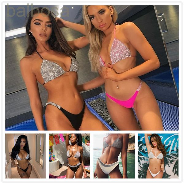 women designers clothes suit 2021 bikini low waist split diamond swimsuit new, White;black
women designers clothes suit 2021 bikini low waist split diamond swimsuit new, White;black