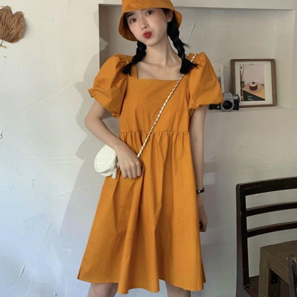 casual dresses short puff sleeve purple dress women square collar solid colorful elegant female plus size 3xl sweet slim stylis, Black;gray
casual dresses short puff sleeve purple dress women square collar solid colorful elegant female plus size 3xl sweet slim stylis, Black;gray