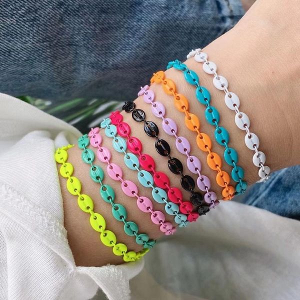 link, chain 10pcs 2021 style copper colorful enamelcoffee beans link bracelet for women fashion jewelry gifts rainbow charm, Black
link, chain 10pcs 2021 style copper colorful enamelcoffee beans link bracelet for women fashion jewelry gifts rainbow charm, Black
