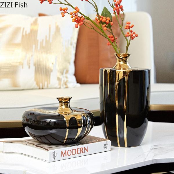 vases modern luxury ceramic vase flower arrangement dried decoration black gold living room home
vases modern luxury ceramic vase flower arrangement dried decoration black gold living room home