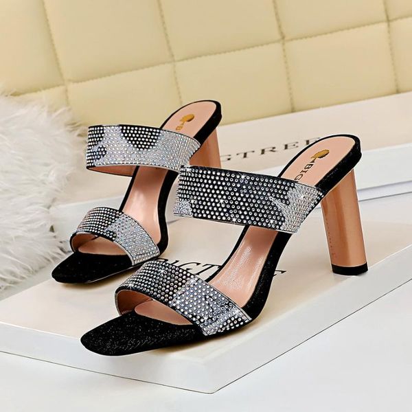 slippers bigtree sequined cloth peep toe high heel sandals summer fashion slip on square heels slides women mules 34-40, Black
slippers bigtree sequined cloth peep toe high heel sandals summer fashion slip on square heels slides women mules 34-40, Black