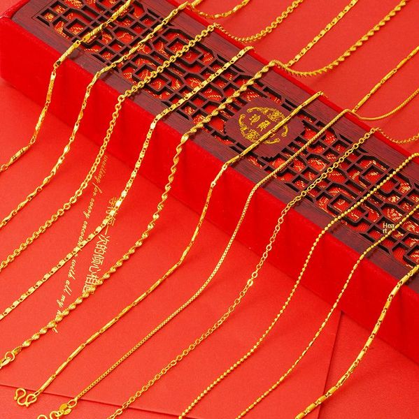 chains 18k gold necklace double wave clavicle chain yellow necklaces elegant female jewelry for wedding aniversary birthday gift, Silver
chains 18k gold necklace double wave clavicle chain yellow necklaces elegant female jewelry for wedding aniversary birthday gift, Silver