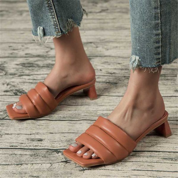 2021 new summer women's mules slippers elegant square toe med heel slippers ladies open toe slides shoes femme zapatos mujer, Black
2021 new summer women's mules slippers elegant square toe med heel slippers ladies open toe slides shoes femme zapatos mujer, Black