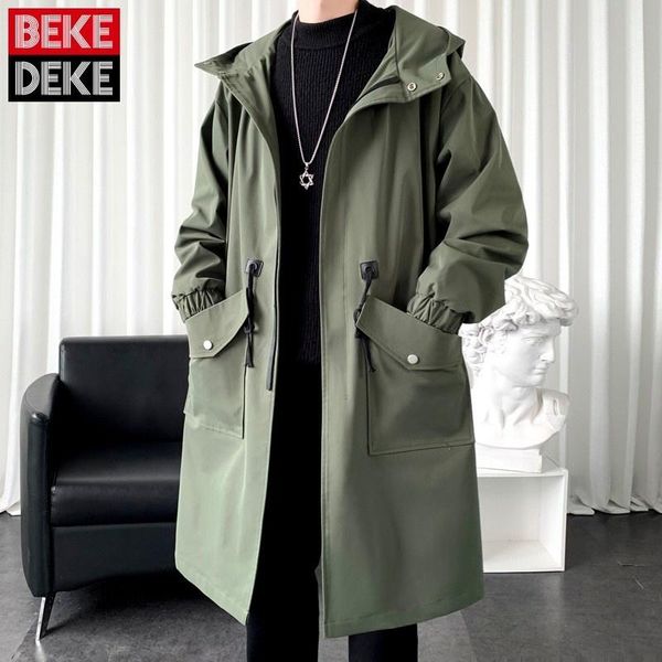 men's trench coats harajuku men loose hooded coat spring autumn zipper cargo jackets high street preppy medium long windbreakers male, Tan;black
men's trench coats harajuku men loose hooded coat spring autumn zipper cargo jackets high street preppy medium long windbreakers male, Tan;black