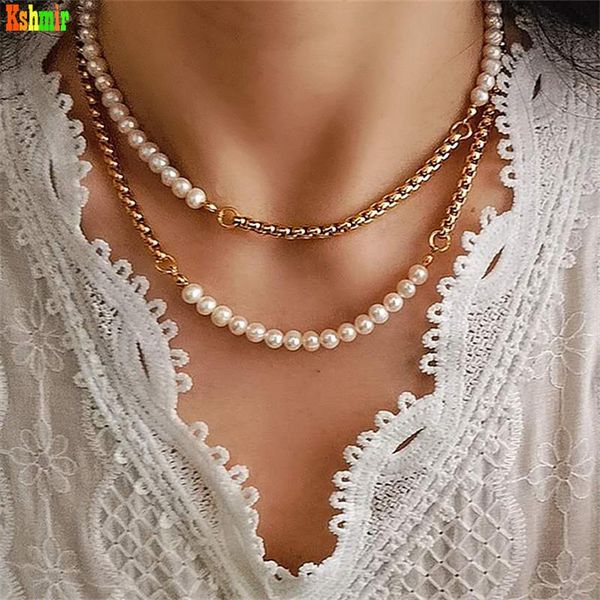 pendant necklaces kshmir freshwater pearl necklace metal interval long european and american temperament chain exaggerated, Silver
pendant necklaces kshmir freshwater pearl necklace metal interval long european and american temperament chain exaggerated, Silver