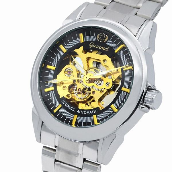 wristwatches genuine gucamel mens watches automatic mechanical stainless steel hollow skeleton watch relojes hombre, Slivery;brown
wristwatches genuine gucamel mens watches automatic mechanical stainless steel hollow skeleton watch relojes hombre, Slivery;brown