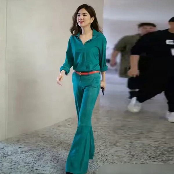runway new women's sets elegant fashion single-breasted long-sleeved shirt + belt trousers office two-piece suit 7h64, Gray
runway new women's sets elegant fashion single-breasted long-sleeved shirt + belt trousers office two-piece suit 7h64, Gray