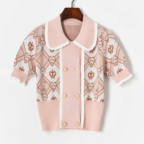 sweet fresh peter pan collar pink cardigan for women elegant all-match office lady summer sweaters button design female 210525, White;black
sweet fresh peter pan collar pink cardigan for women elegant all-match office lady summer sweaters button design female 210525, White;black