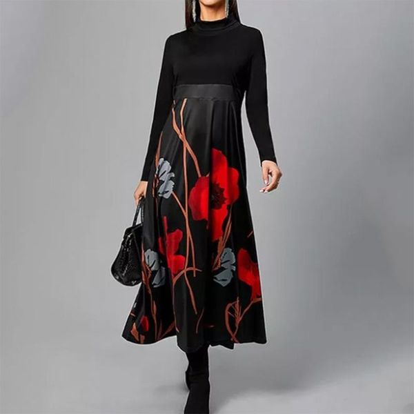 casual dresses vintage floral print o-neck long dress women summer 2021 short sleeve slim robe elegant lady maxi vestidos, Black;gray
casual dresses vintage floral print o-neck long dress women summer 2021 short sleeve slim robe elegant lady maxi vestidos, Black;gray