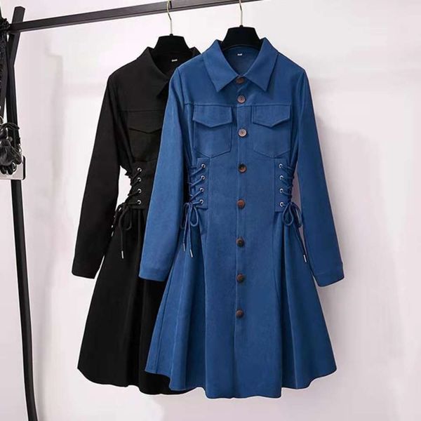 early spring 2021 new large size women's fat sister french corduroy waist down show thin cover belly dress, Black;gray
early spring 2021 new large size women's fat sister french corduroy waist down show thin cover belly dress, Black;gray