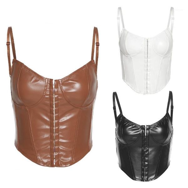 women punk sleeveless corset crop faux leather bodice bustier camisole button deep v-neck backless slim clubwear camisoles & tanks, Black;white
women punk sleeveless corset crop faux leather bodice bustier camisole button deep v-neck backless slim clubwear camisoles & tanks, Black;white