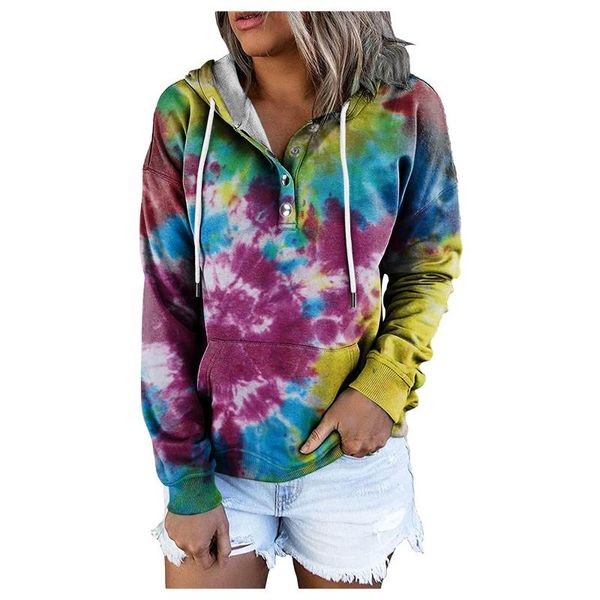 women's hoodies & sweatshirts button drawstring pocket hooded long sleeve tie-dye gradient print hoodie sweatshirt harajuku fashion, Black
women's hoodies & sweatshirts button drawstring pocket hooded long sleeve tie-dye gradient print hoodie sweatshirt harajuku fashion, Black