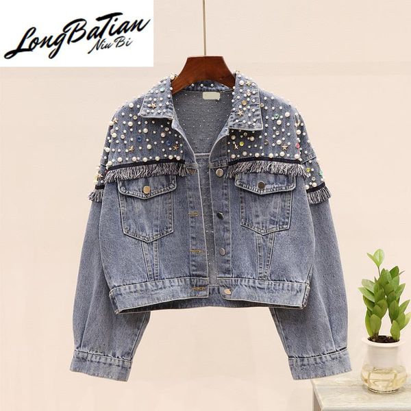 women's jackets korean autumn beading tassel black denim jacket coat women casual loose short jeans outerwear female chaqueta mujer, Black;brown
women's jackets korean autumn beading tassel black denim jacket coat women casual loose short jeans outerwear female chaqueta mujer, Black;brown