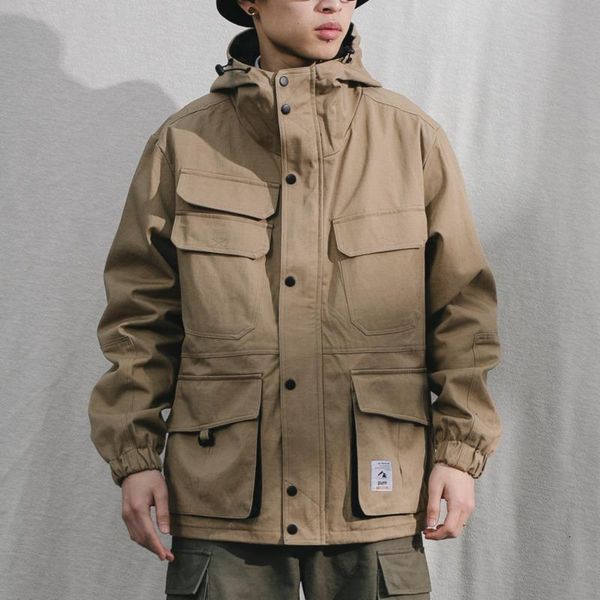 jogging clothing casual cargo men's coat 2021 winter single-breasted multi-pocket solid long sleeve loose jacket fashion hooded men, Black;red
jogging clothing casual cargo men's coat 2021 winter single-breasted multi-pocket solid long sleeve loose jacket fashion hooded men, Black;red
