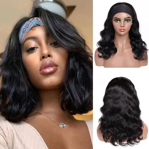 hair bulks kissu body wave headband human scarf brazilian natural wavy glueless short bob for women, Black
hair bulks kissu body wave headband human scarf brazilian natural wavy glueless short bob for women, Black