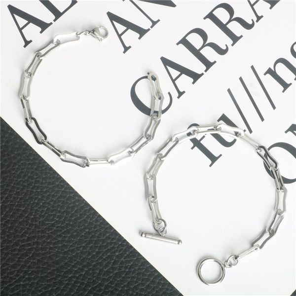 link, chain stainless steel men's bracelets ladies couple punk hip hop hollow irregular rectangular line, Black
link, chain stainless steel men's bracelets ladies couple punk hip hop hollow irregular rectangular line, Black