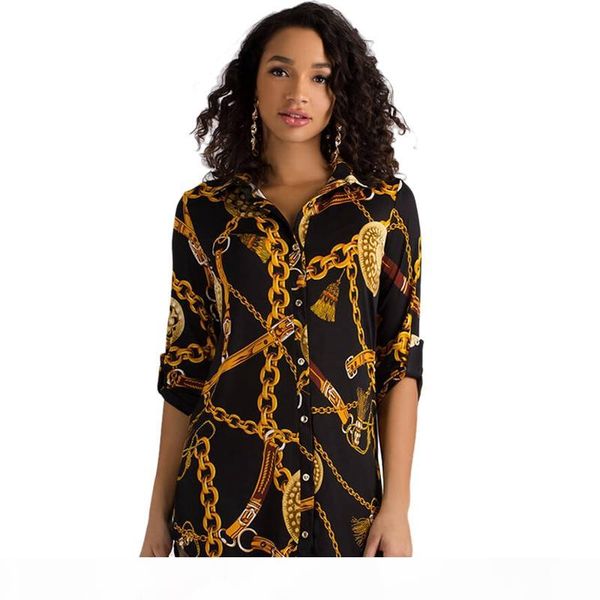 fashion middle sleeve chain print women blouse dress and lapel lace-up button summer shirt casual short dress, Black;gray
fashion middle sleeve chain print women blouse dress and lapel lace-up button summer shirt casual short dress, Black;gray