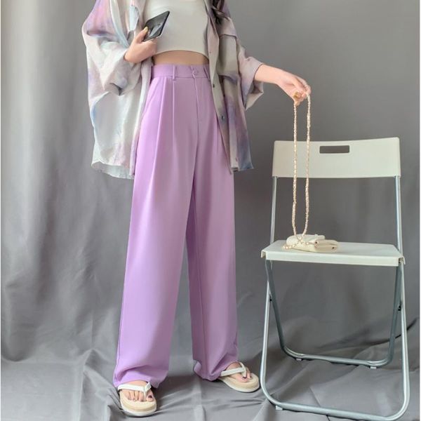 women's pants & capris 2021 fashion women elastic high waist wide leg spring summer drape loose straight pant female ice silk long trou, Black;white
women's pants & capris 2021 fashion women elastic high waist wide leg spring summer drape loose straight pant female ice silk long trou, Black;white