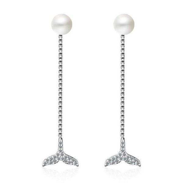 stud fashion women 925 silver clear cz mermaid pearl long chain earrings for female ins personality party earring jewelry ed601, Golden;silver
stud fashion women 925 silver clear cz mermaid pearl long chain earrings for female ins personality party earring jewelry ed601, Golden;silver