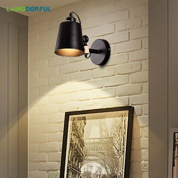 wall lamps laingderful led abajur for living room sconces light e27 nordic wooden belt white/black
wall lamps laingderful led abajur for living room sconces light e27 nordic wooden belt white/black