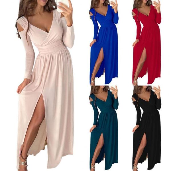 casual dresses women dress solid color split hem autumn mid waist slit for daily wear, Black;gray
casual dresses women dress solid color split hem autumn mid waist slit for daily wear, Black;gray