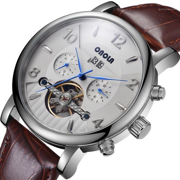 brand stainless steel automatic mechanical watch men tourbillon genuine leather wristwatch fashion business mens watches wristwatches, Slivery;brown
brand stainless steel automatic mechanical watch men tourbillon genuine leather wristwatch fashion business mens watches wristwatches, Slivery;brown