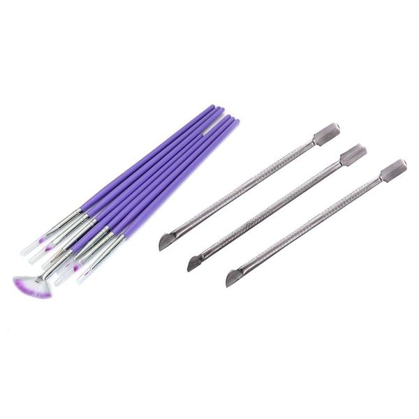 nail brushes 7x acrylic uv gel brush set art design pen purple & 3 x scraper cuticle pusher, Yellow
nail brushes 7x acrylic uv gel brush set art design pen purple & 3 x scraper cuticle pusher, Yellow