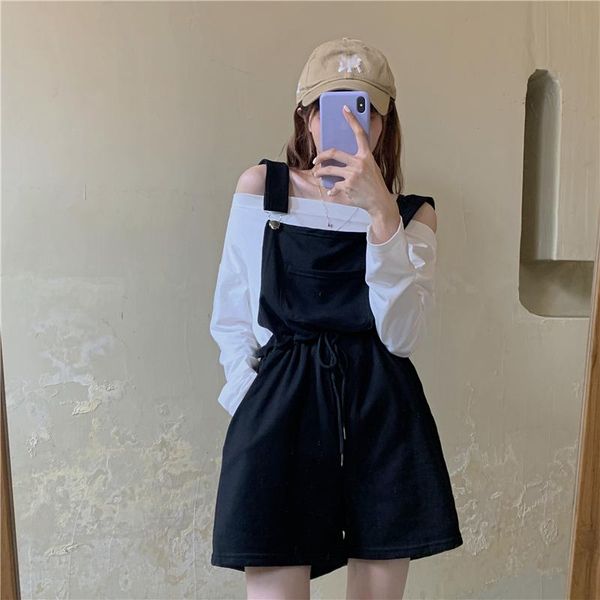 women's tracksuits two pieces outfit sweatsuits women off shoulder long sleeve t-shirts + lace up romper shorts palysuits overall 2 pie, Gray
women's tracksuits two pieces outfit sweatsuits women off shoulder long sleeve t-shirts + lace up romper shorts palysuits overall 2 pie, Gray