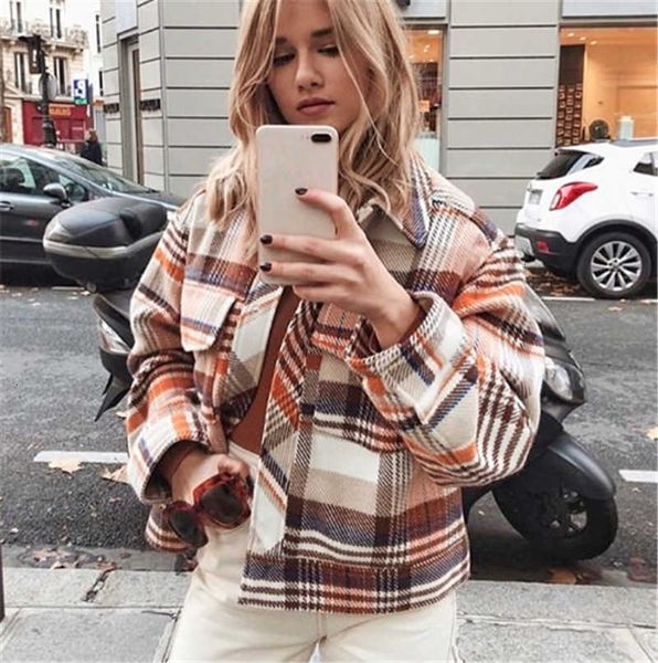 womens designer coat lapel neck check pattern plaid woolen jacket multi pocket fashion casual female clothing, Black;brown
womens designer coat lapel neck check pattern plaid woolen jacket multi pocket fashion casual female clothing, Black;brown